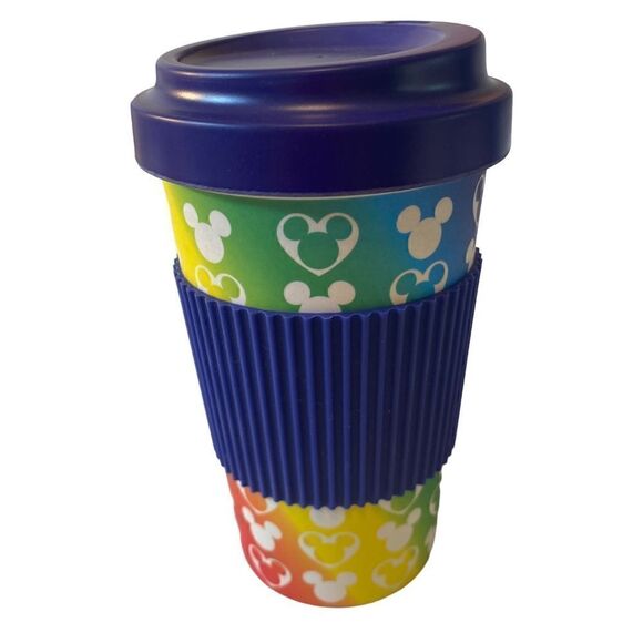 Disney Rainbow Colored Mickey Reusable Travel Mug. So cute! - Picture 3 of 7